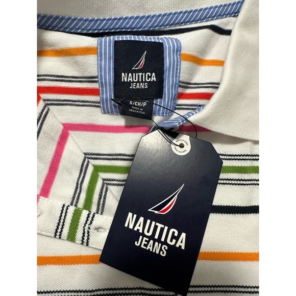 Nautica Jeans Co. Women's Stripe Polo Shirt Size Small NWT - Picture 5 of 12